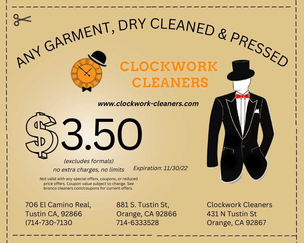 Dry Cleaning Coupons Dry Cleaner Orange County Clockwork Cleaners Dry Cleaning Coupons Dry Cleaner Orange County Clockwork Cleaners